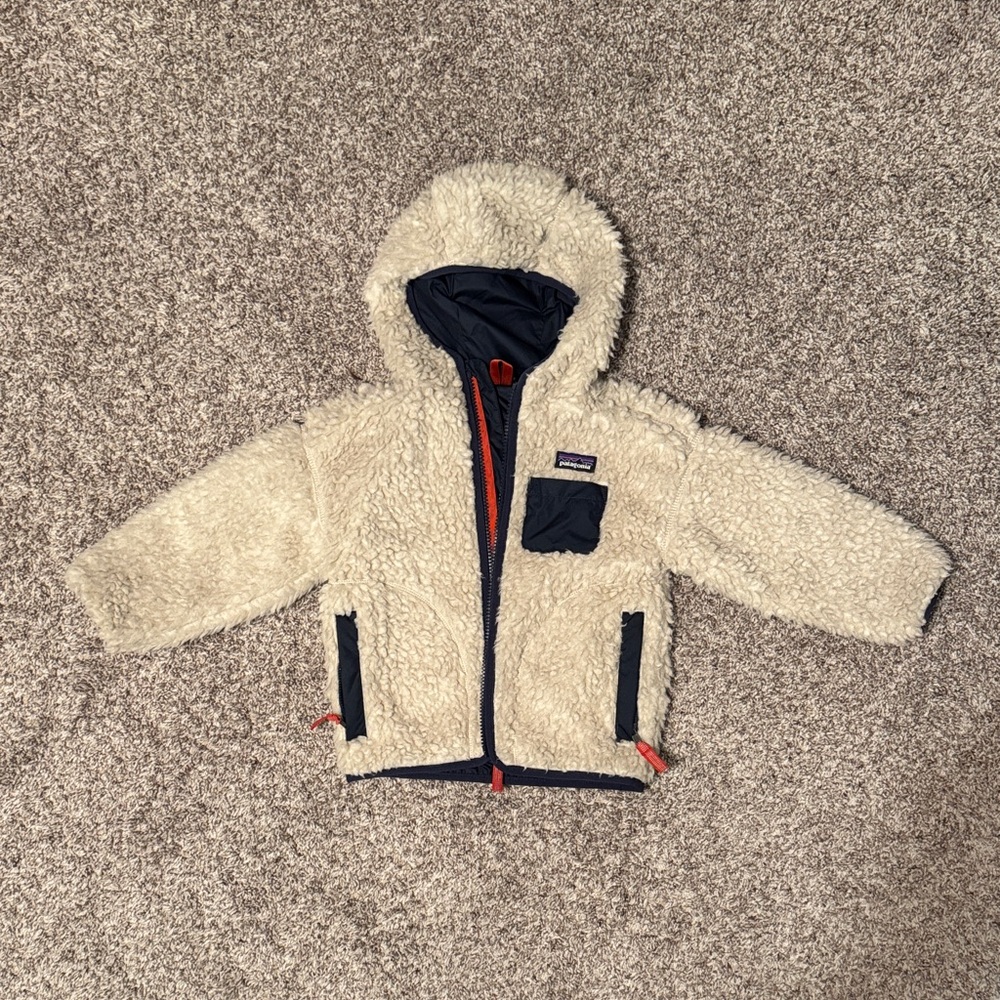 Patagonia Navy and Red Fleece Jacket - Toddler 3T